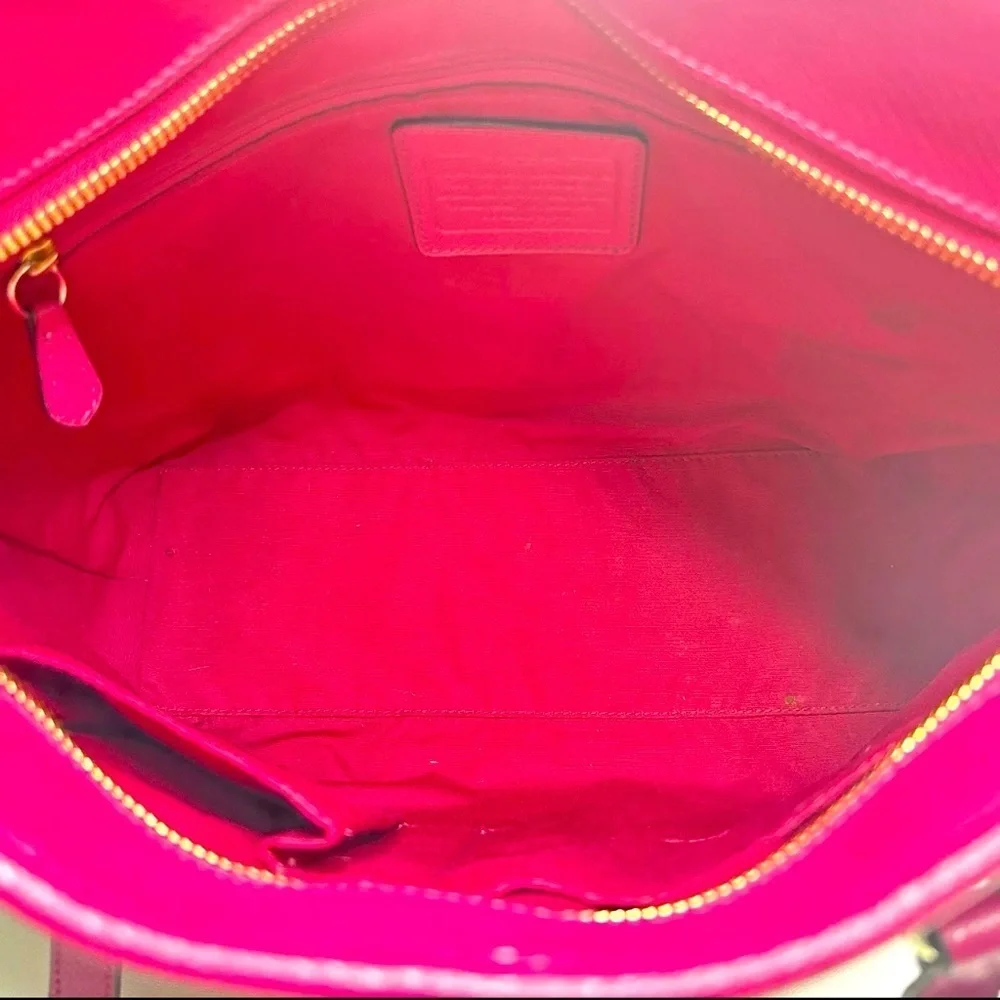 COACH Crossgrain Pink Leather Tote Bag